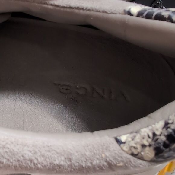 Vince Suede Rhea suede platform sole sneaker with snake skin embossed heel Sz 7 - Picture 9 of 10